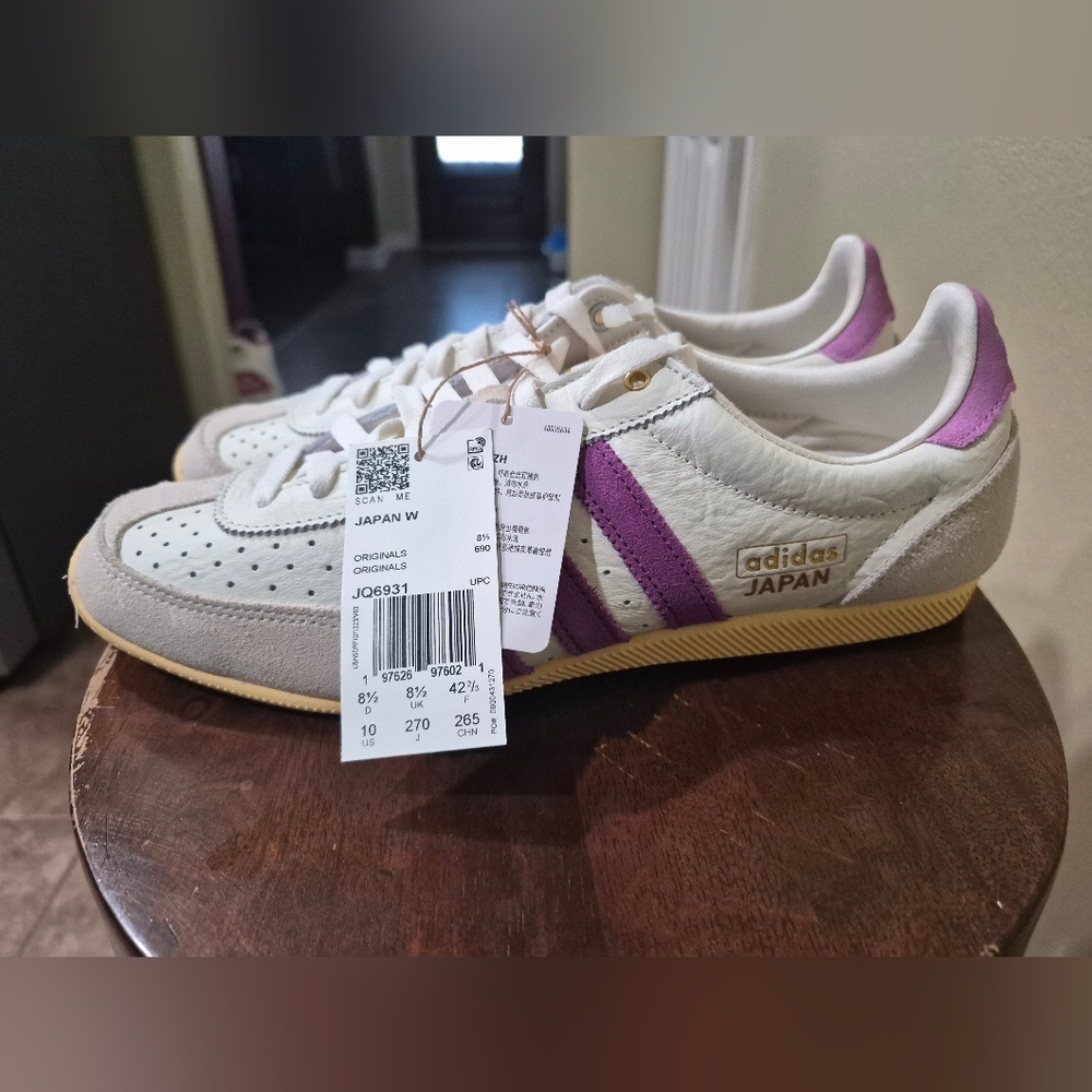 Adidas Japan Women's White and Purple Sneakers Size 10 - Picture 5 of 7